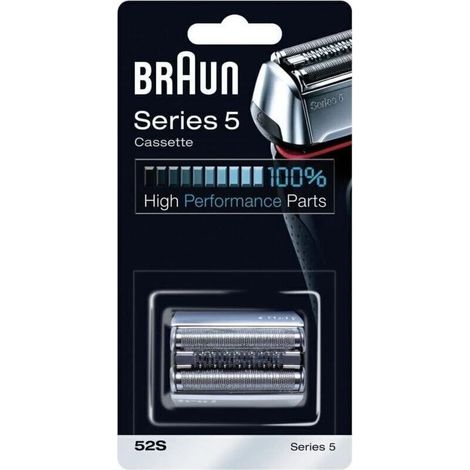 Braun 52S Argentée, Tête De Rasoir De Rechange, Pour Rasoir électrique Braun Series 5
