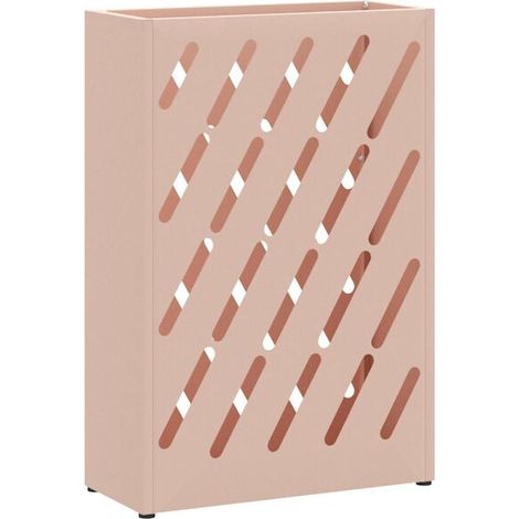 Porte-parapluie rose, dimensions : 28 x 12 x 41 cm, acier. (1/5)