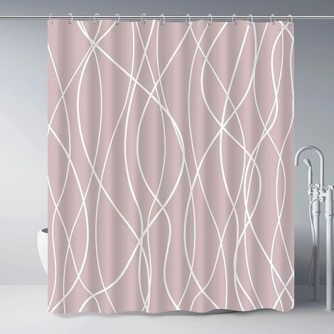 Filiyano-Rideau de douche moderne à rayures noires et blanches ondulées, rayures dégradées, rideau de douche décoratif pour salle de bain, 180 x 230