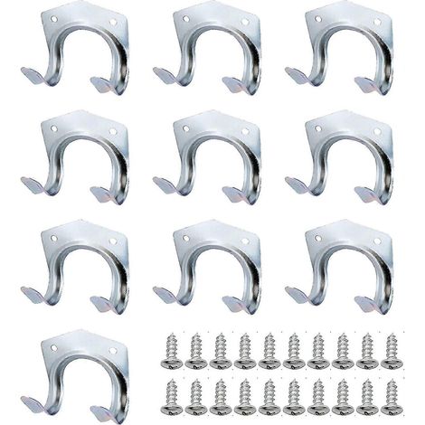 Set mit 10 kompatiblen Metallhaken zur Aufbewahrung, Werkzeughaltern und Wandhaken (1/4)