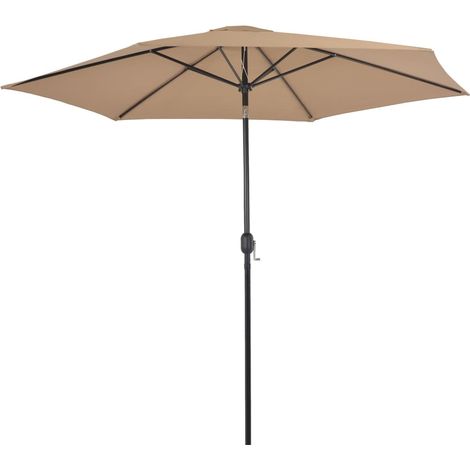Parasol d'extérieur avec poteau en métal 300cm Taupe (1/5)