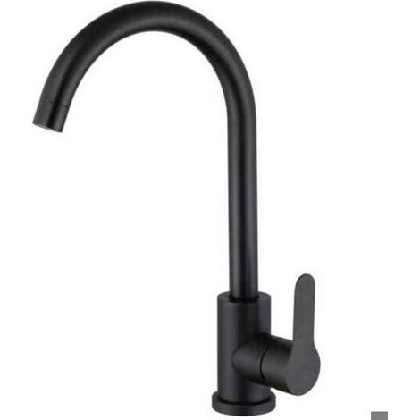 Robinet Lavabo Haut Pivotant à 360°, Robinet Lavabo Salle de Bain Monocommande avec Aérateur Démotable, Noir (1/3)