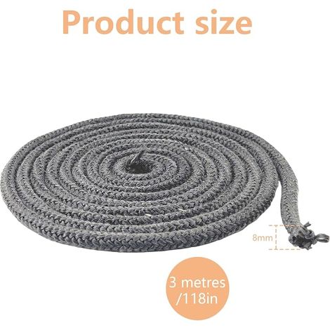 Glass Fire Pit Gasket Woven Fibre Gasket Wood Stove Fireplace (1/4)