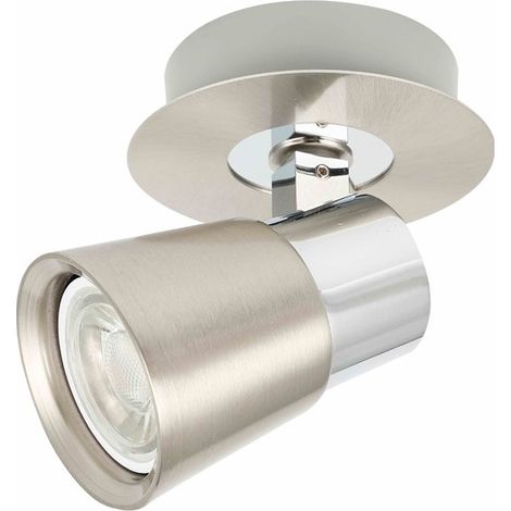 Foco para techo o pared "Iris" GU10 (35W máximo 220/240V) IP20 fabricado en hierro color níquel y cromo (1/3)