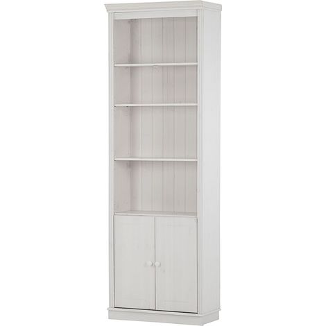 AnitaBibliothèque avec rangement en pin laqué blanc (1/5)