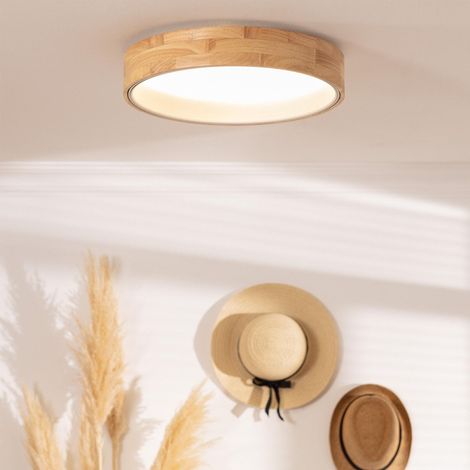 Plafón LED 20W Circular Madera Ø470 mm CCT Seleccionable Dari Blanco