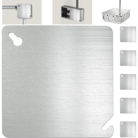 6er-Pack 4-Zoll-Metallabdeckungen für elektrische Anschlusskästen – 4 x 4 Zoll robuste quadratische flache elektrische Schalttafelplatte  FLITI (1/4)