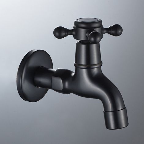 Rubinetto europeo in bronzo antico nero, rubinetto per piscina antico nero con frange a forma di fiore di pruno, rubinetto per piscina con frange 1 (1/4)