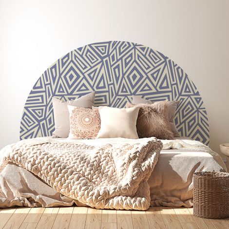 Stickers tête de lit - Motif géométrique - 160 x 130 cm - Pour lits (120 à 140 cm) - Adhésif MAT (1/2)