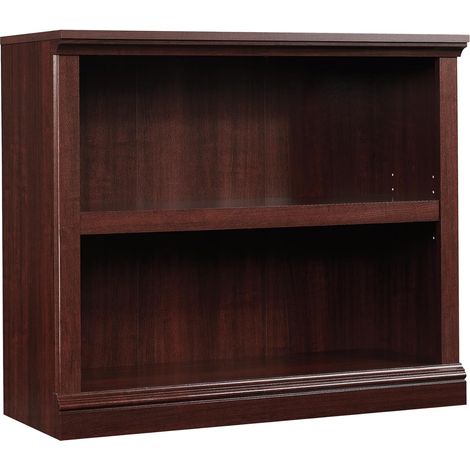 Étagère à livres 2 Niveaux MDF, Réglable Compacte, Noire Embossée (1/5)