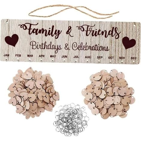 (Style01)Hanging Rappel Bois Amis Famille Anniversaire Calendrier Plaque Connexion Conseil Décoration murale Pendentif Style1 Décor Chambre (1/4)