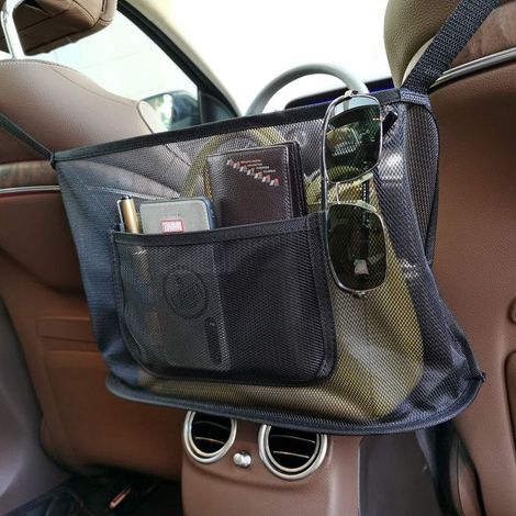 Sac à main en maille filet pour siège arrière de voiture, Grande capaCôté, Pour ranger votre sac à main, votre téléphone, vos documents, Barrière de siège arrière-Fei Yu (1/5)