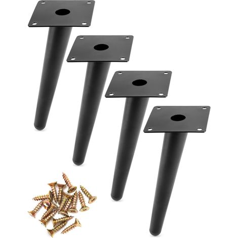 (4 Stück) 20 cm Stahl-Möbelbeine, abgewinkelte Füße mit rutschfester Unterseite für Sofa/TV-Ständer/Nachttisch/Kleiderschränke (1/5)