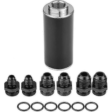 Filtre à carburant universel en ligne à haut débit AN6 en aluminium 100 microns pour voiture et camion, noir, réf. 36123 (1/5)