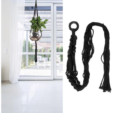 Support pour plantes en corde de coton torsadée, jardinière suspendue décorative, porte-pot de fleurs, décoration intérieure (1/5)