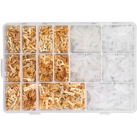 1000 Pièces Connecteurs Isolés Mâle-Femelle pour Volets Roulants, Embouts à Câble Dorés 2.8/4.8/6.3mm avec Outil de Crimp (1/5)