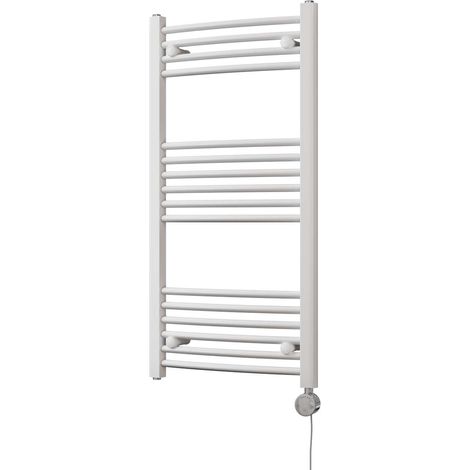 Zennor - White Electric Towel Rail H1000mm x W500mm Curved 400w Thermostatic (1/3)