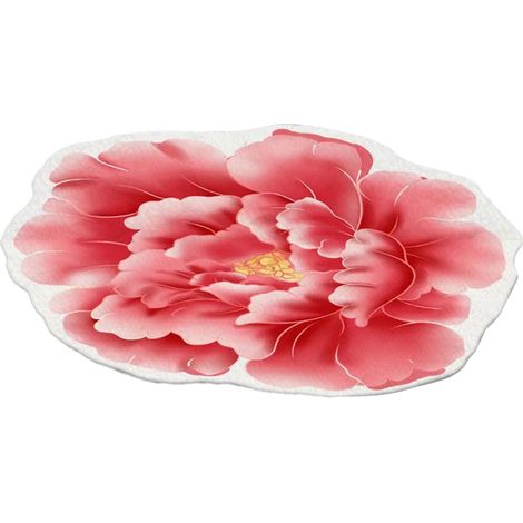 Tapis Floral En Velours Cristal - Diamètre 60 Cm - Motif 3D Transfert Chaleur - Pour Salon Chambre Bureau Balcon (1/5)