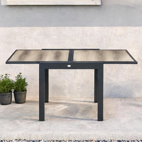 Table de jardin en aluminium plastique 160 x 80 x 75 cm (1/5)