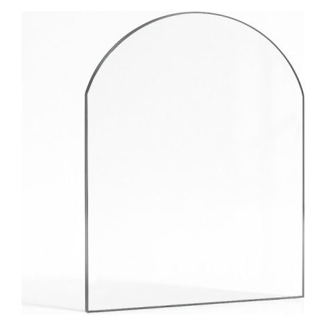 Vitre Dovre 640 - Verre Rectangle cintré pour poêle à bois - 425 x 266 / 210 mm (L1 x H1 / H2) - 4 mm (1/3)