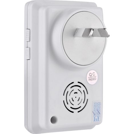 Sonnette sans fil numérique 1 émetteur extérieur + 1 récepteur intérieur, carillon blanc, prise AU (1/3)