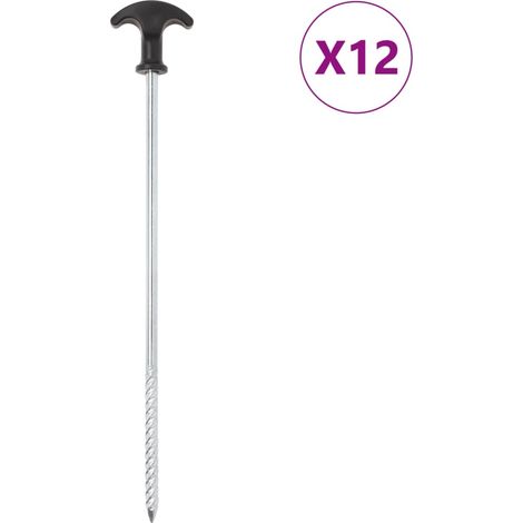 Zeltheringe 12 Stk. 30 cm Ø7 mm Verzinkter Stahl