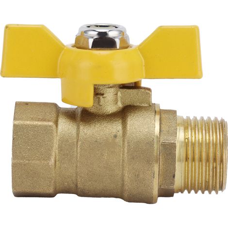 Vanne à bille à filetage mâle G1/2, épaissie, pour gaz combustible, accessoire de plomberie pneumatique (1/5)