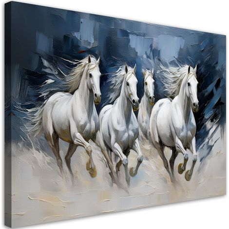 Quadro su tela, Animali cavallo bianco - 60x40 (1/5)