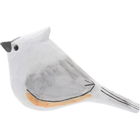 figurine d'oiseau en bois, adorable décoration pour enfant, jouet d'oiseau pour bureau-7X5.5X4CM-White (1/3)