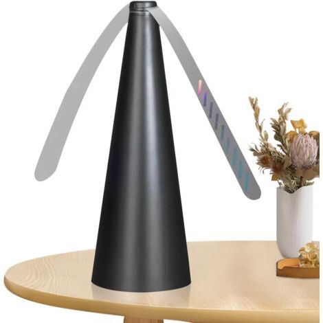 Fly repellent, ultra-quiet, portable, electric table fly catcher with multiple insect blades for home dinners, picnics and outdoor/indoor barbecues (black) M (1/5)