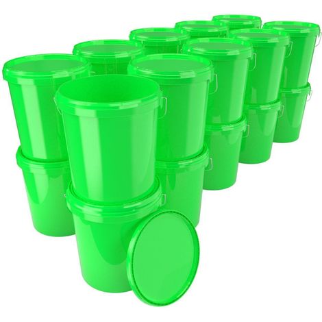 20x Set de seaux pour l'industrie alimentaire et chimique, capacité 15,9 litres, vert (1/5)