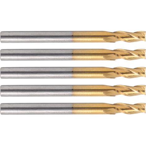 5 Fraises 3 Têtes en Carbure de Tungstène 3.175 mm pour Usinage Métal et Bois (1/5)