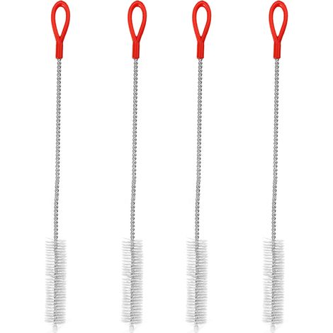Lot de 4 brosses souples pour paille - Rouge
