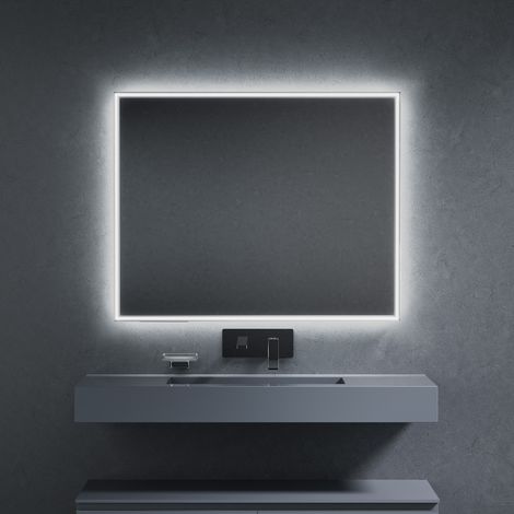 Inda - Specchio LED Pirano+ 100x80cm satinato luce ed intensità (1/5)