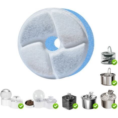 Katzenbrunnenfilter, 4er-Pack Ersatzfilter und 4 Ersatz-Vorfilterschwämme für 2-Liter-/68-Unzen-automatischen Hunde-Wasserspender (1/3)