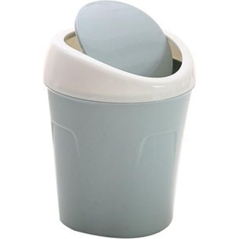 Mini Desktop Trash Can with Swivel Lid and Removable Lid for Home and Office, Space-Saving Plastic Trash Can (1/5)