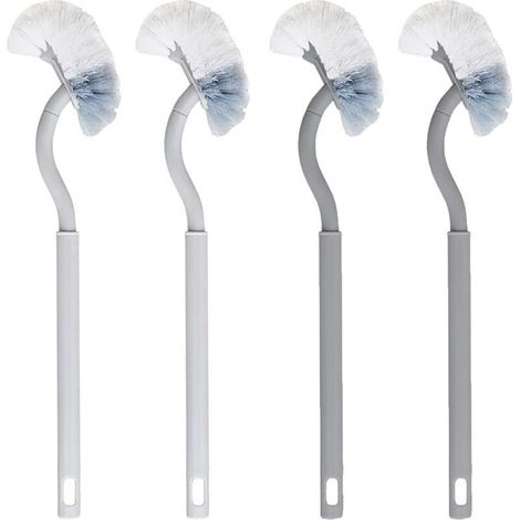 4pcs Brosses De Toilette Courbées Brosse De Toilette De Nettoyage Double Face Brosse De Toilette À Manche Plus Long Brosses De Toilette Nettoyage De Décontamination Brosse De Toilette en Inférieure (1/5)