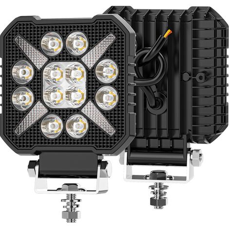 Feu de Travail LED 4 Pouces 20W 2000LM, Feu Phare pour 4x4 Camion Chariot Élérateur Engin de Chantier, DC 9-80V Aluminium IP67, Lumière Blanche + DRL, Type de Lumière Mixte(4pcs) (1/5)