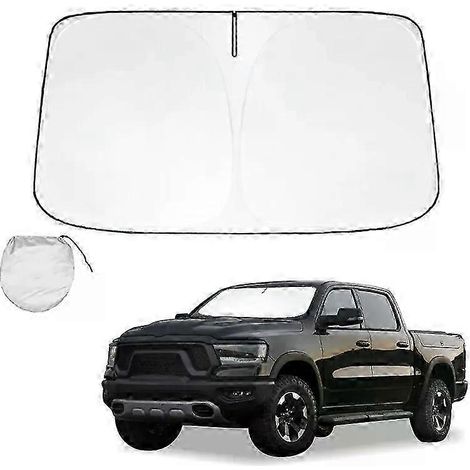 Pare-soleil de pare-brise pliable pour Dodge RAM 1500, RAM 2500 et 3500. Bloque les rayons UV et garde l'habitacle plus frais. (1/5)