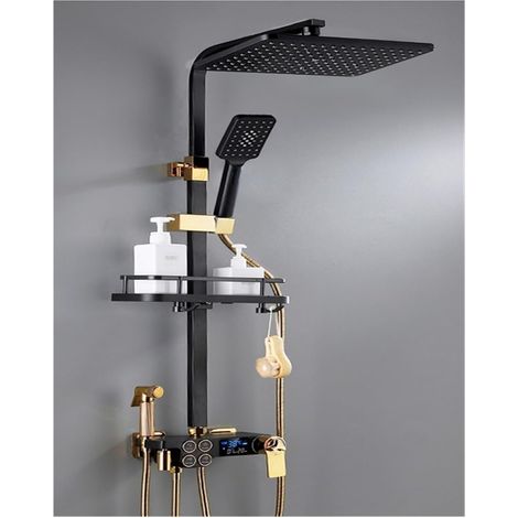 Ensemble de douche mitigeur thermostatique intelli Ensemble de douche numérique chaud et froid robinet salle de bain mitigeur thermostatique système de douche pluie montage mural SPA pluie robinet de (1/5)