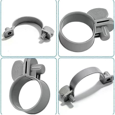 Lot de 6 colliers de serrage en plastique de 1-1/4 pouce pour tuyaux de piscine, assurant une connexion sécurisée avec les filtres et pompes de piscines hors sol Intex. (1/5)