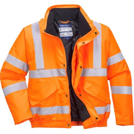 Cazadora de seguridad área de ferrocarriles antifrío con cintas reflectantes RT32 5XL Naranja