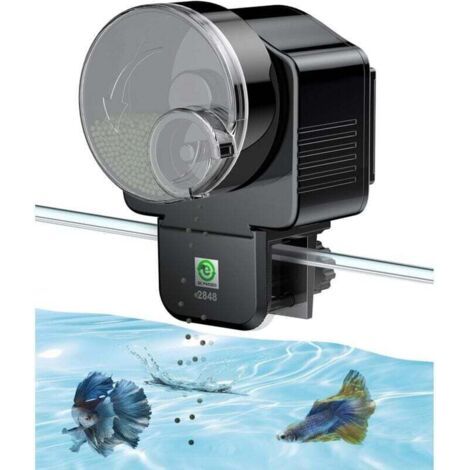 Distributeur automatique de nourriture pour aquarium de 60 ml avec minuterie de vacances, quantité de nourriture distribuée réglable, fonctionne sur piles (piles non incluses).
