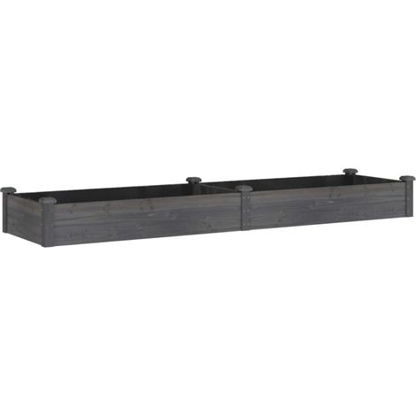 Portavaso per fioriera aiuola rialzata piante fiori terrazzo giardino rivestimento giardino 240 x 60 x 25 cm legno massello abete grigio 020039846
