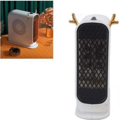 [NEVER USED] Mini electric heater with fast heating, adjustable temperature, portable electric desk fan for office, bedroom, stylish, white, EU plug, 220V