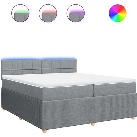 Maison Exclusive - Cama box spring con colchón tela gris claro 20