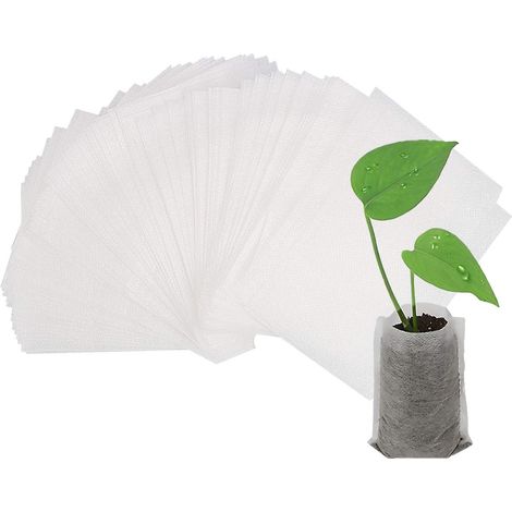 Sac de Pépinière Biodégradable - Sac en Tissu Non Tissé pour Semis - 9 x 12 cm - Pour Jardinage Intérieur et Extérieur - 400 Pièces (1/5)