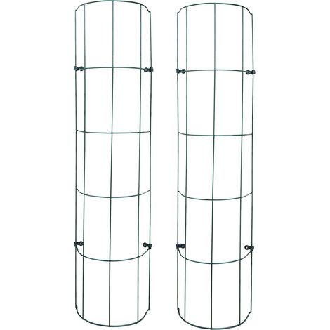 Spetebo – Treillis semi-circulaire en acier vert 100 cm – Lot de 2 – Pour plantes grimpantes – Montage inclus