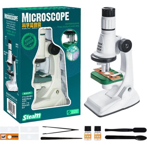 Microscope Enfant Loupe Éducative Scolaire Pocket,Loupe Grossissement 200X à 1200X avec Éclairage LED pour Jeunes Curieux Filles Garçons Écoliers Maternelle et Primaire (1/5)