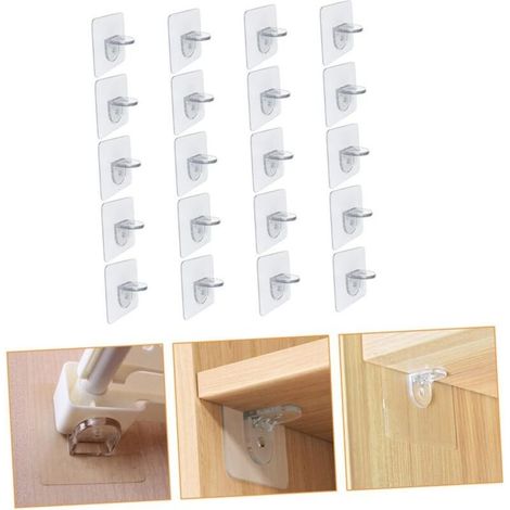 Lot De 20 Clous De Support En Pvc Pour Cloison De Séparation De Garde-robe Petits Modèles Modèles Autocollants Non Muraux (1/4)